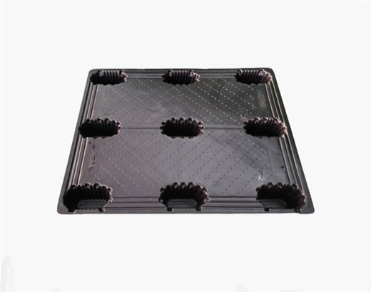 九角叉车吸塑托盘仓储物流货运平板四面进叉塑胶托盘